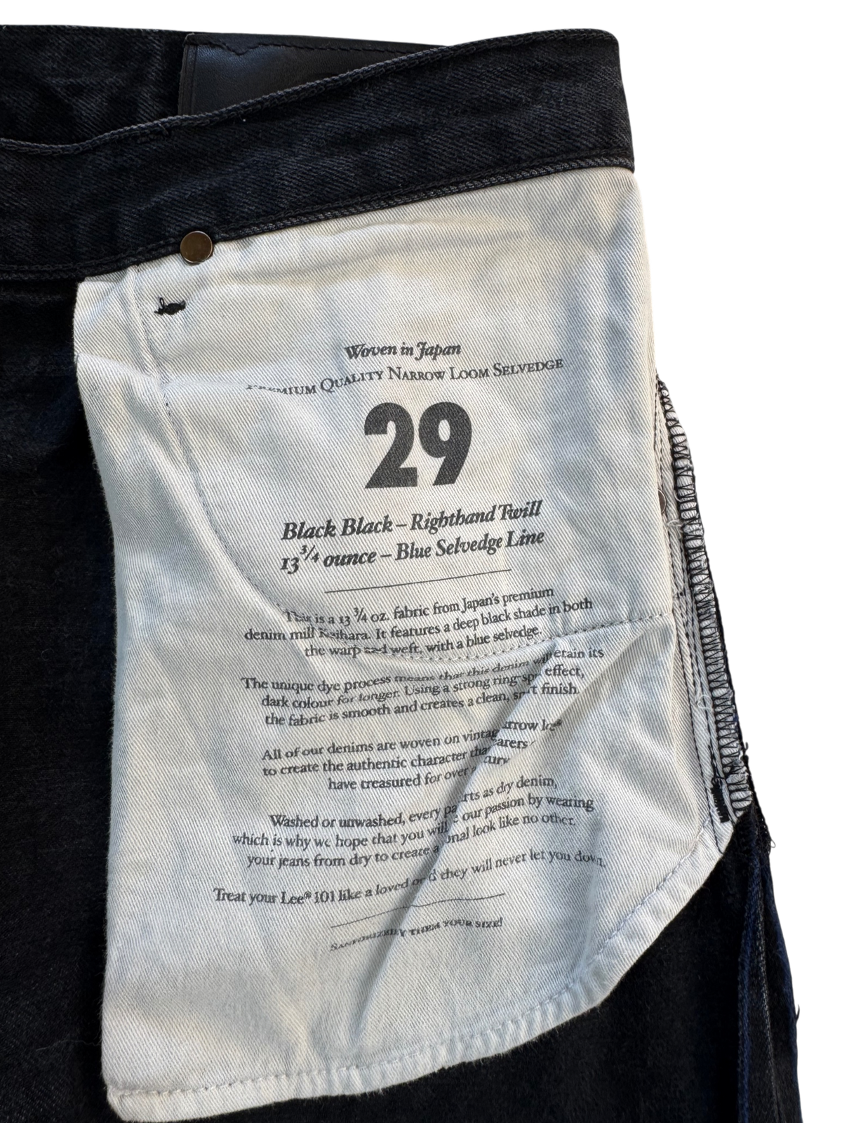 Lee 101z Selvedge Regular Straight W32 L32
