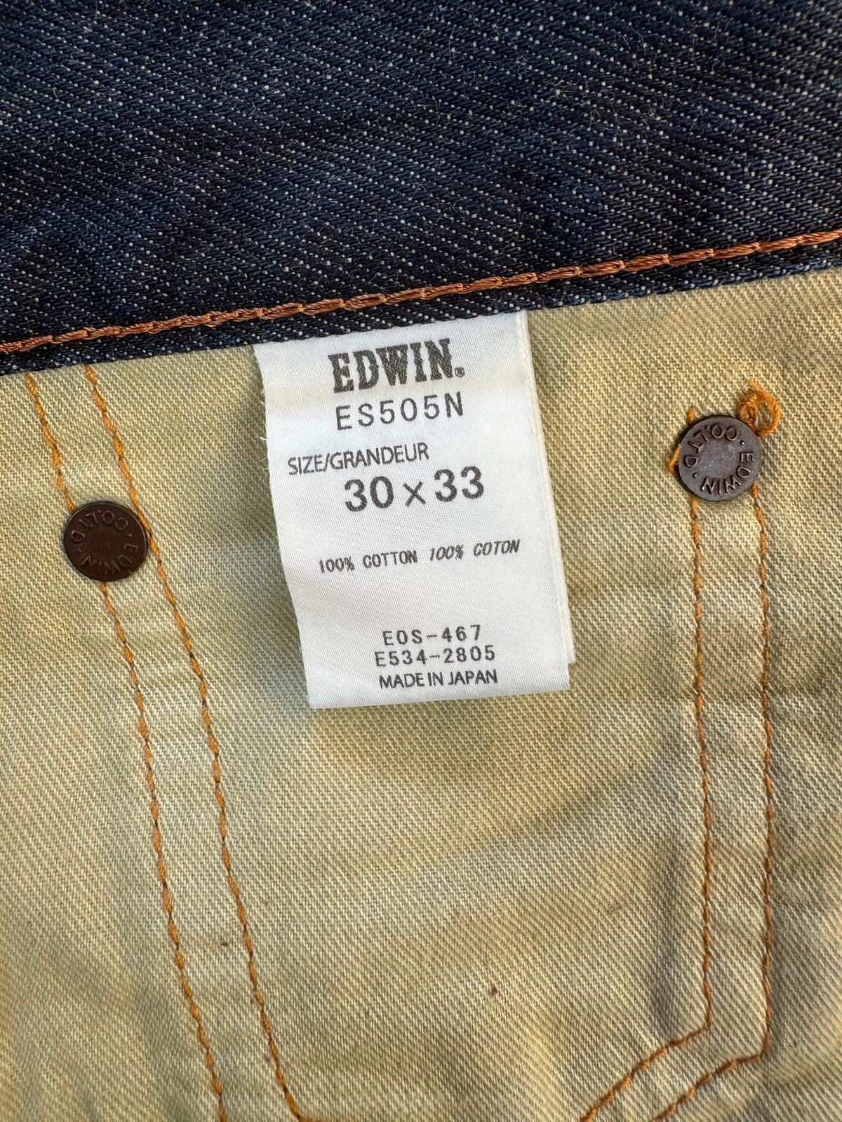 Edwin ES505N Selvedge Slim Straight W30 L33
