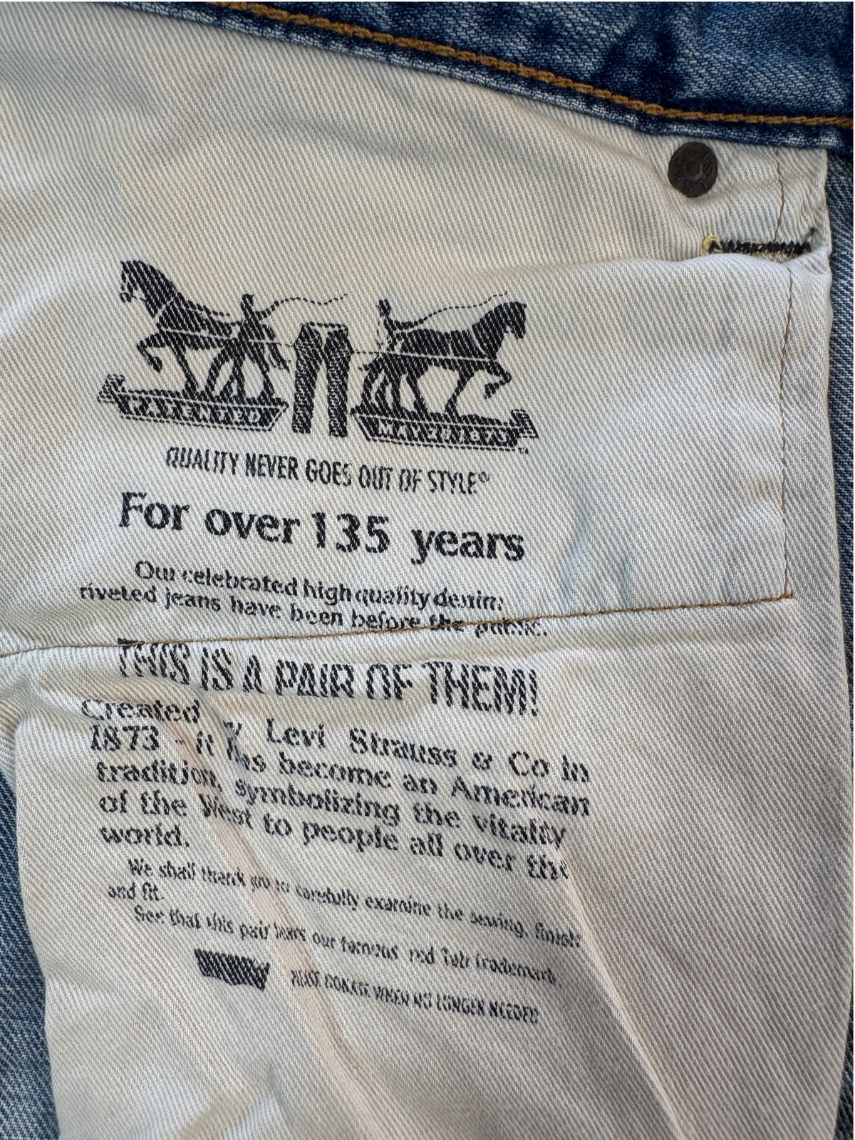 Levis 505 Selvedge Regular Straight W34 L33