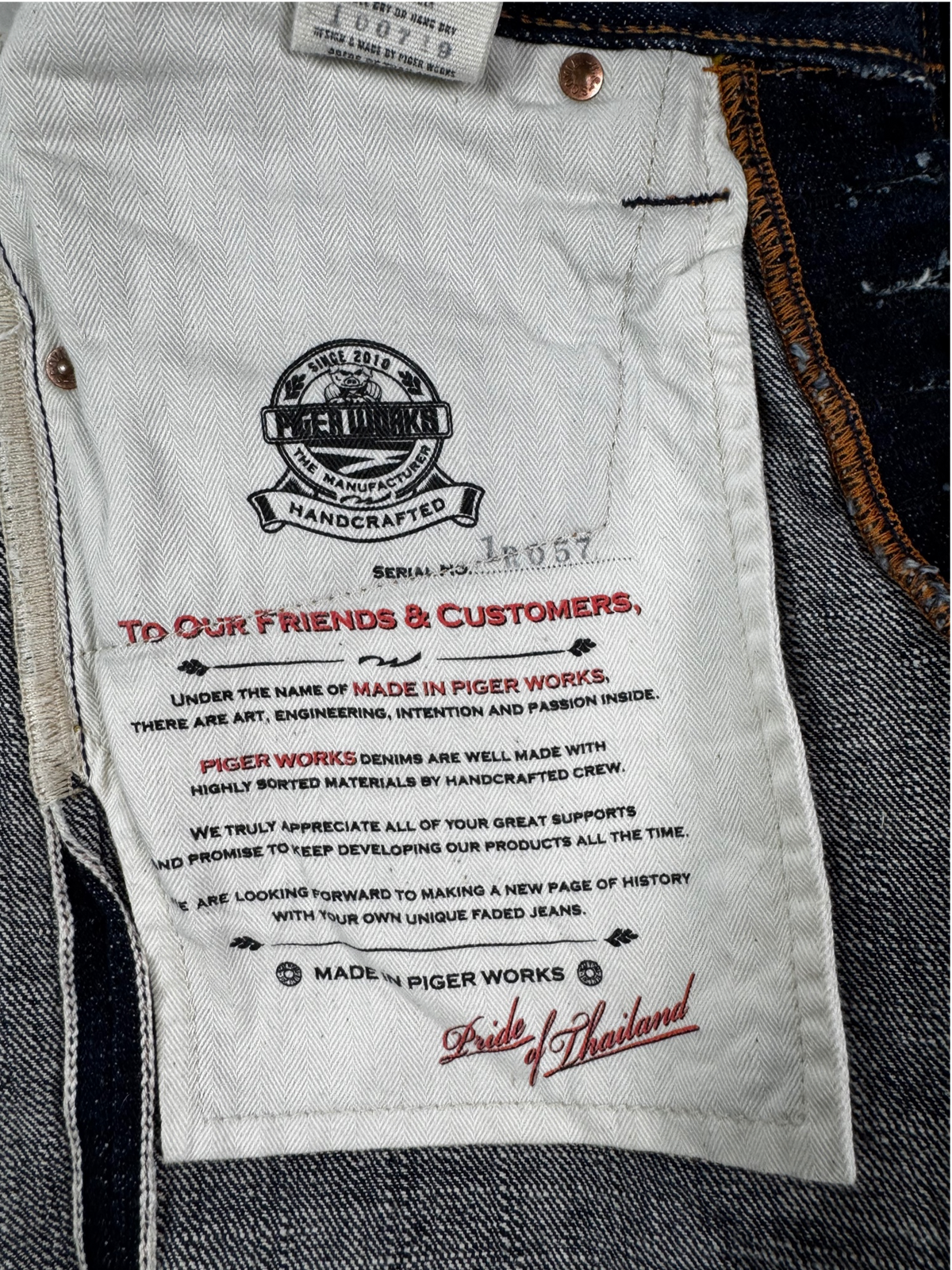Pigerworks 18XX Selvedge Slim Tapered W29 L28